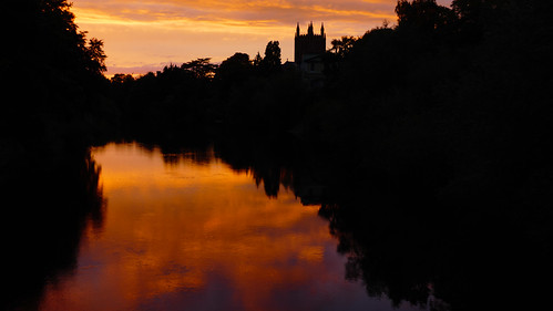 reflection river sunrisesunset water hereford herefordshire england