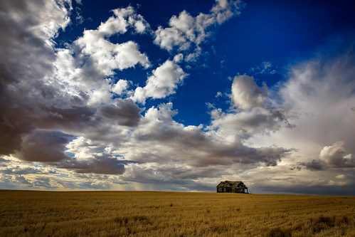 clouds house abandonedhouse field