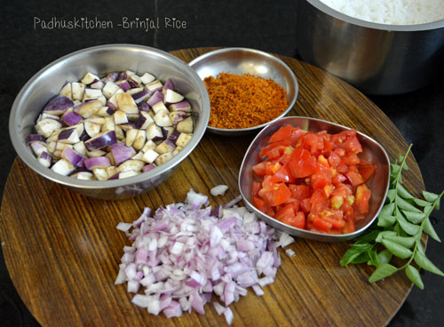 ingredients for brinjal rice