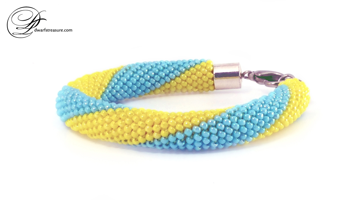 Ukrainian beaded crochet bracelet