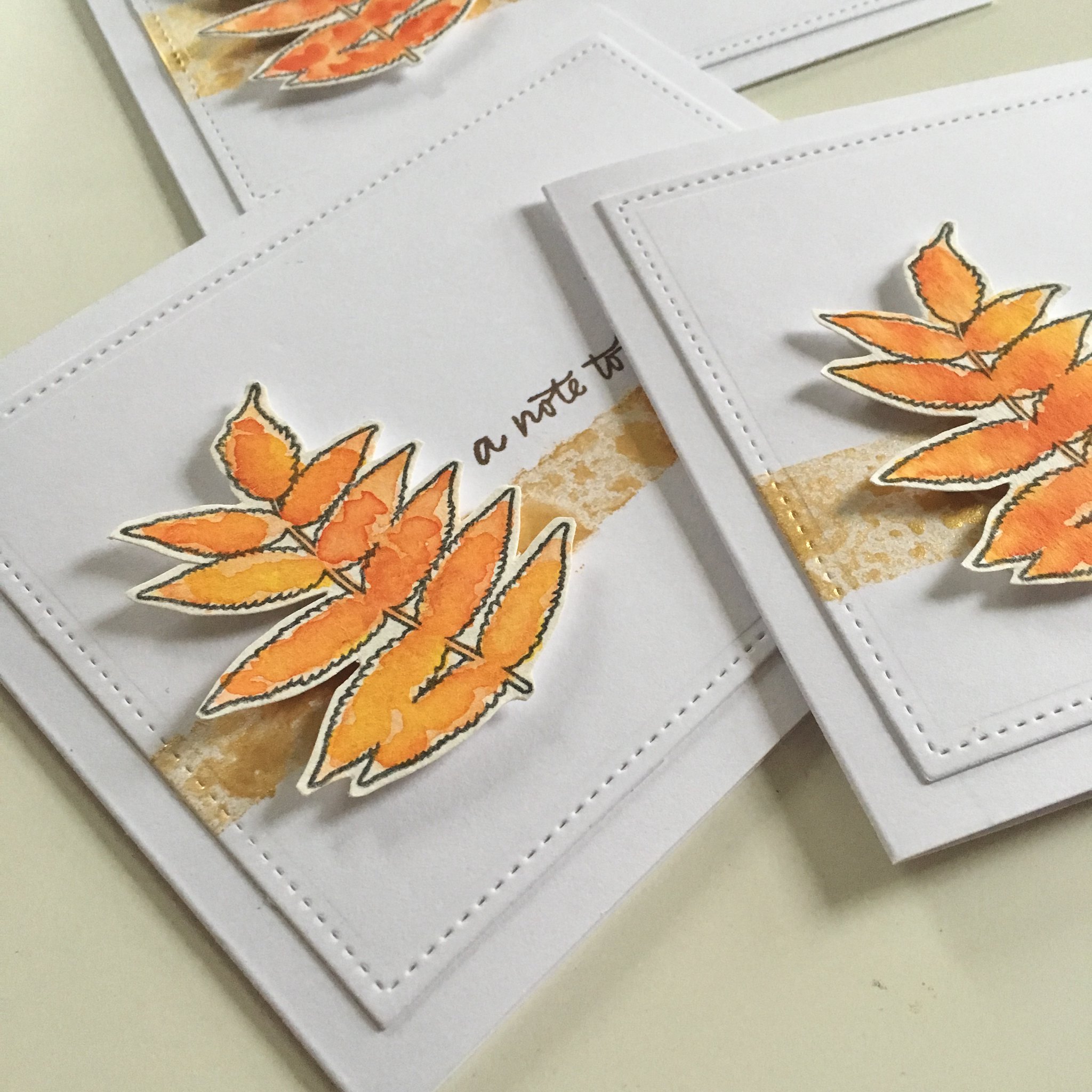 Autumn leaf cards