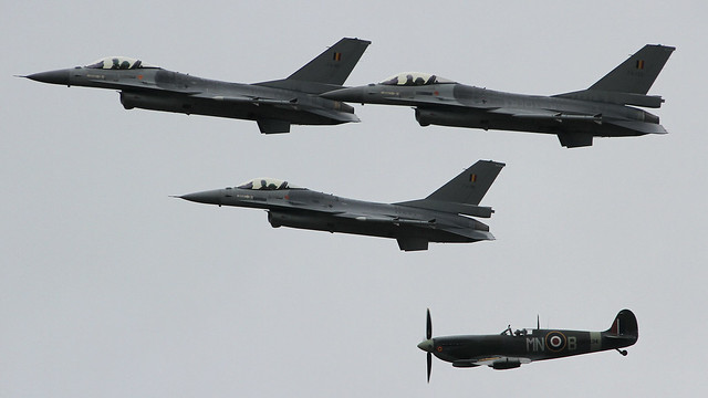 F-16AM & Spitfire Formation