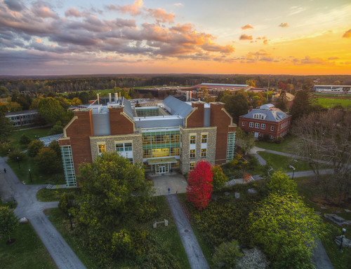 hdr landscape aerial drone quadcopter campus college stlawrence university liberalarts northcountry newyork canton sunset science johnson hall