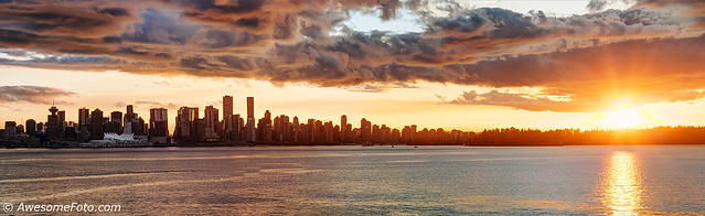 Downtown Vancouver at sunset