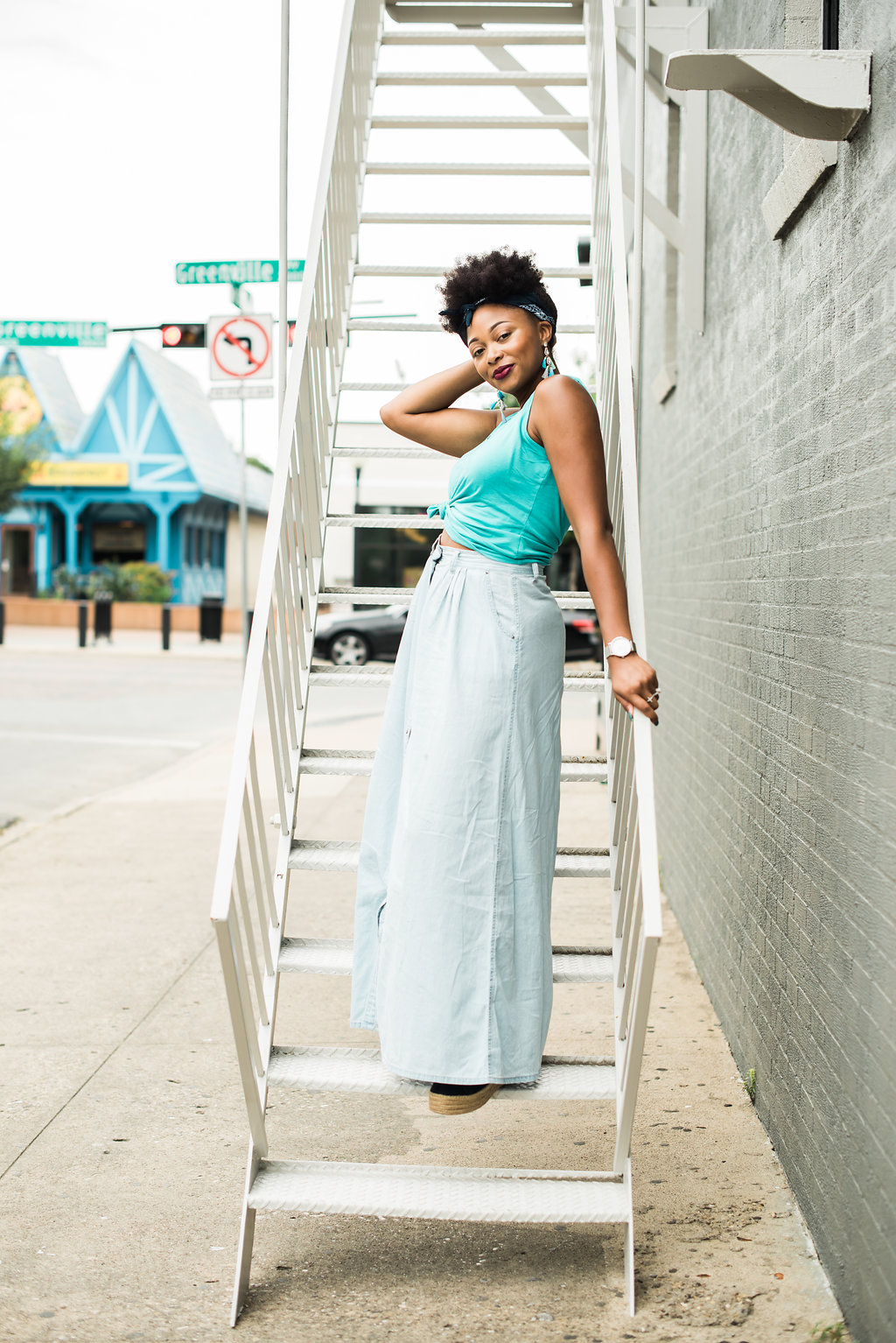 Dallas fashion blogger, button front maxi skirt