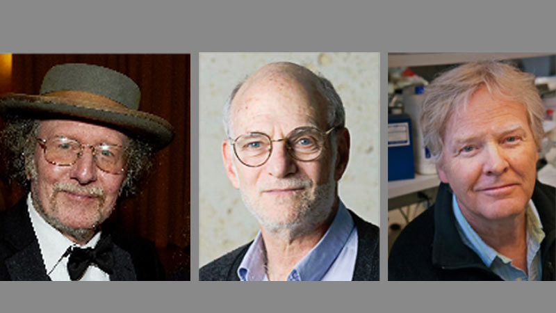 Peraih Penghargaan Nobel Medis 2017, mengenai mekanisme jam biologis (dari kiri ke kanan) effrey C. Hall, Michael Rosbash dan Michael W. Young.