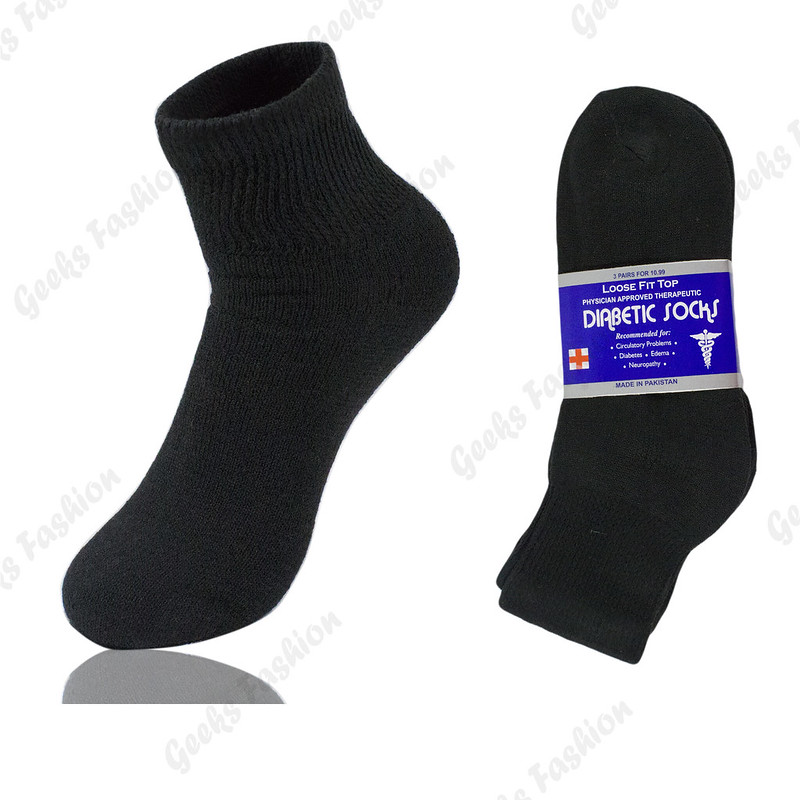 12 Pairs/1DZ Diabetic Ankle Quarter Socks Health Mens Womens Cotton 9-15 low WT 