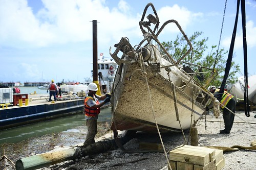 Displaced vessels are recovered by the ESF 10 Florida unified response