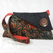 DIANA - quilted small shoulder bag in batik floral colors on black