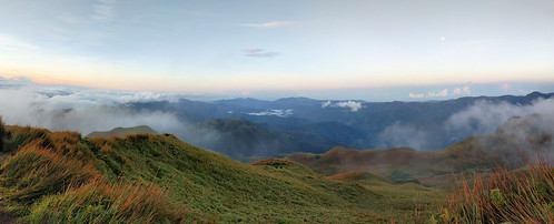 landscape mist sunrise mountain sky grass tree forest mountainside travel outdoor philippines pulag google pixel xl panorama