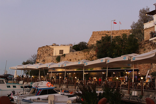 cyprus greek old harbor ship boat sunset