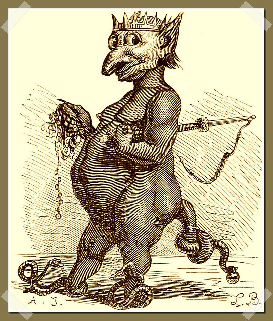 Abraxas as depicted in Collin de Plancy’s Dictionnaire Infernal, 1863 edition.