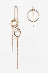 Zara gold asymmetric drop earrings