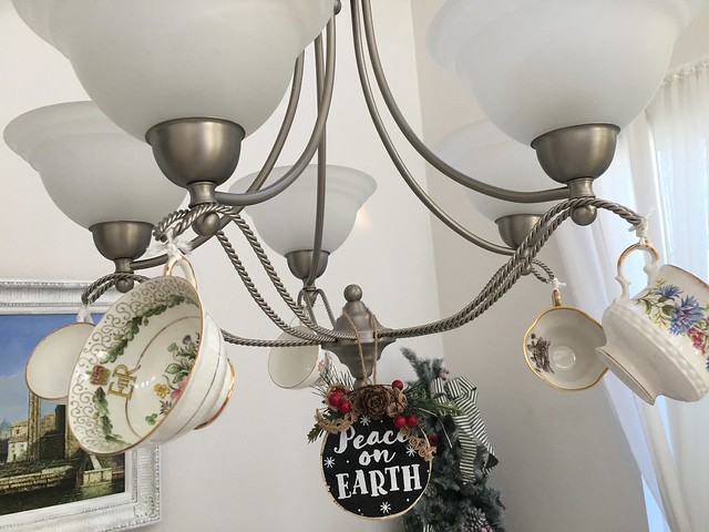 chandelier with tea cups