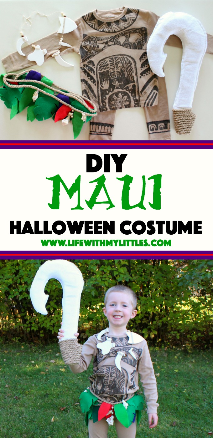 This DIY Maui costume is amazing! The detail is awesome, and she tells you where to get everything and how to make it! A great Moana costume idea for boys!