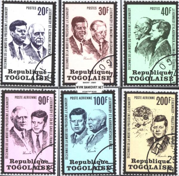 Známky Togo 1973 John F. Kennedy, razítkovaná séria