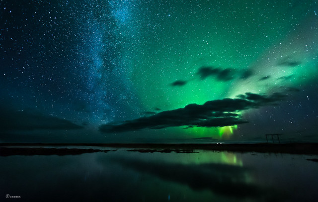 The milky way and the aurora