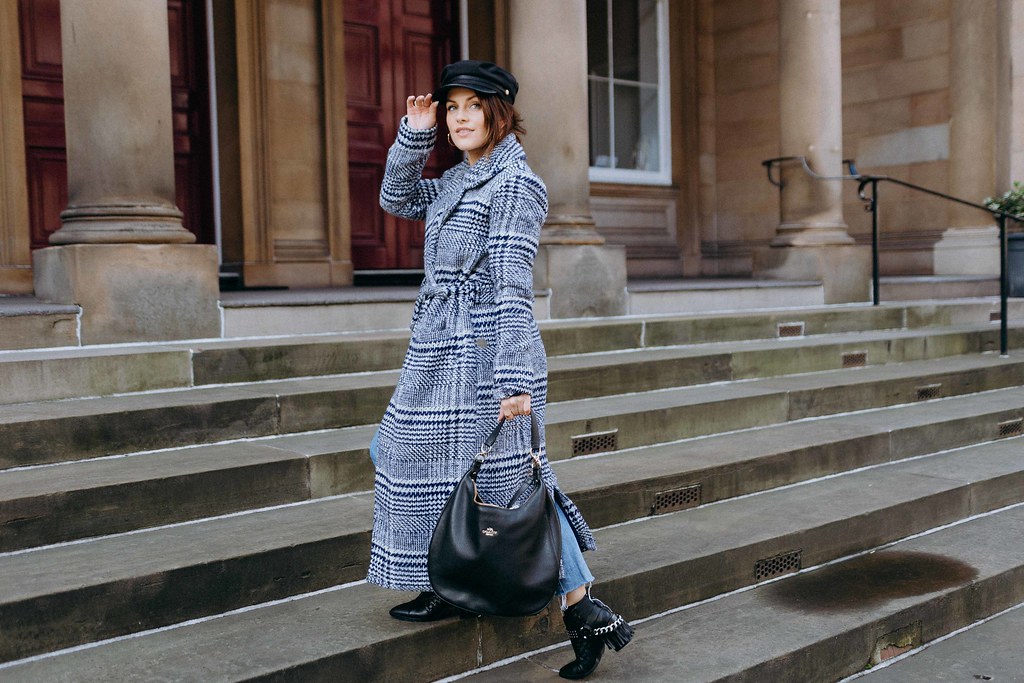 The Little Magpie Revolve Blue Checked Coat