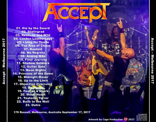 Accept-Melbourne 2017 back