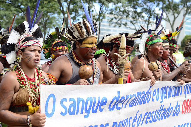 Protesta de pueblos indígenas en Brasília, capital de Brasil - Créditos: Tiago Miotto/Cimi