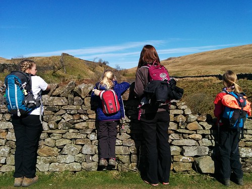 Climbing Whernside with my three daughters. Artist Angela Hennessy