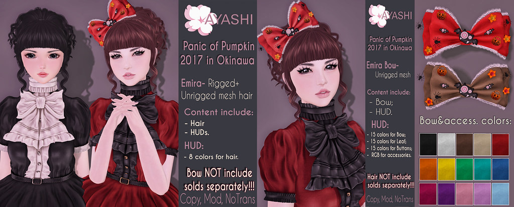 [^.^Ayashi^.^] Emira hair&bow special for Panic of Pumpkin in Okinawa 2017