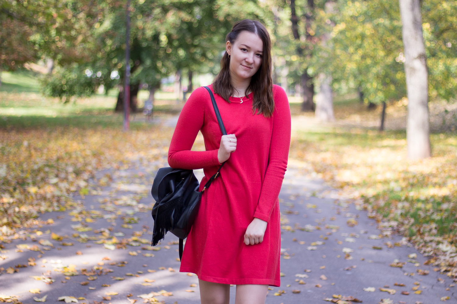 red primark sweater dress