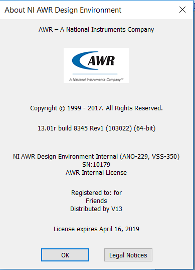 NI AWR Design Environment 13.01 full license
