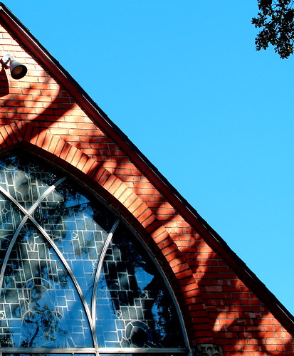 graceepiscopalchurch church window stone spire religious blue sky shade shadows glass negativespace minimalism