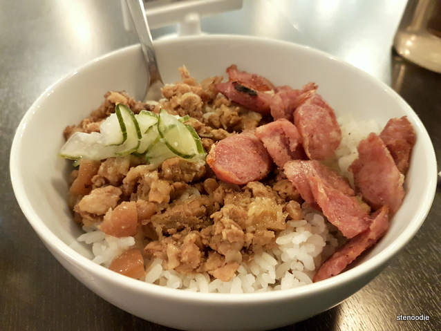 Minced Pork on Rice with Egg