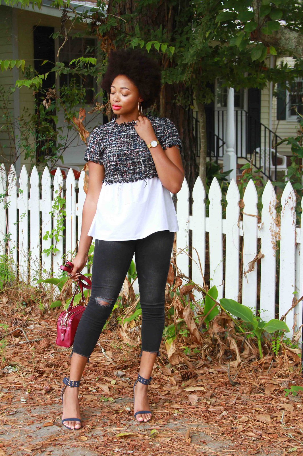 how to wear a textured weave blouse, the beauty beau