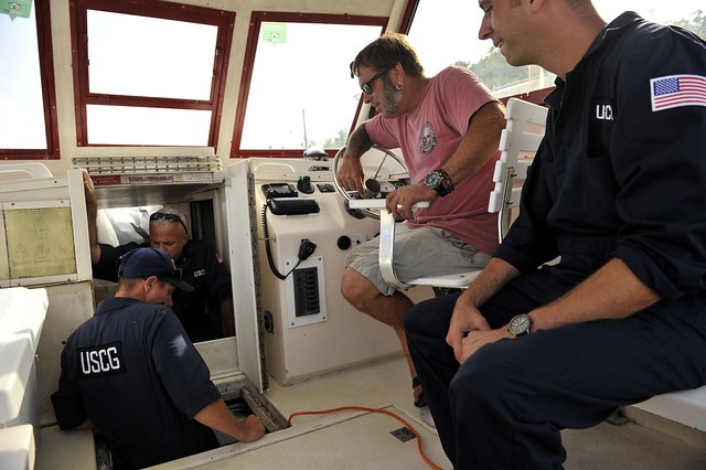 Coast Guard marine inspectors work to clear commercial boats for safe operation in St. Thomas