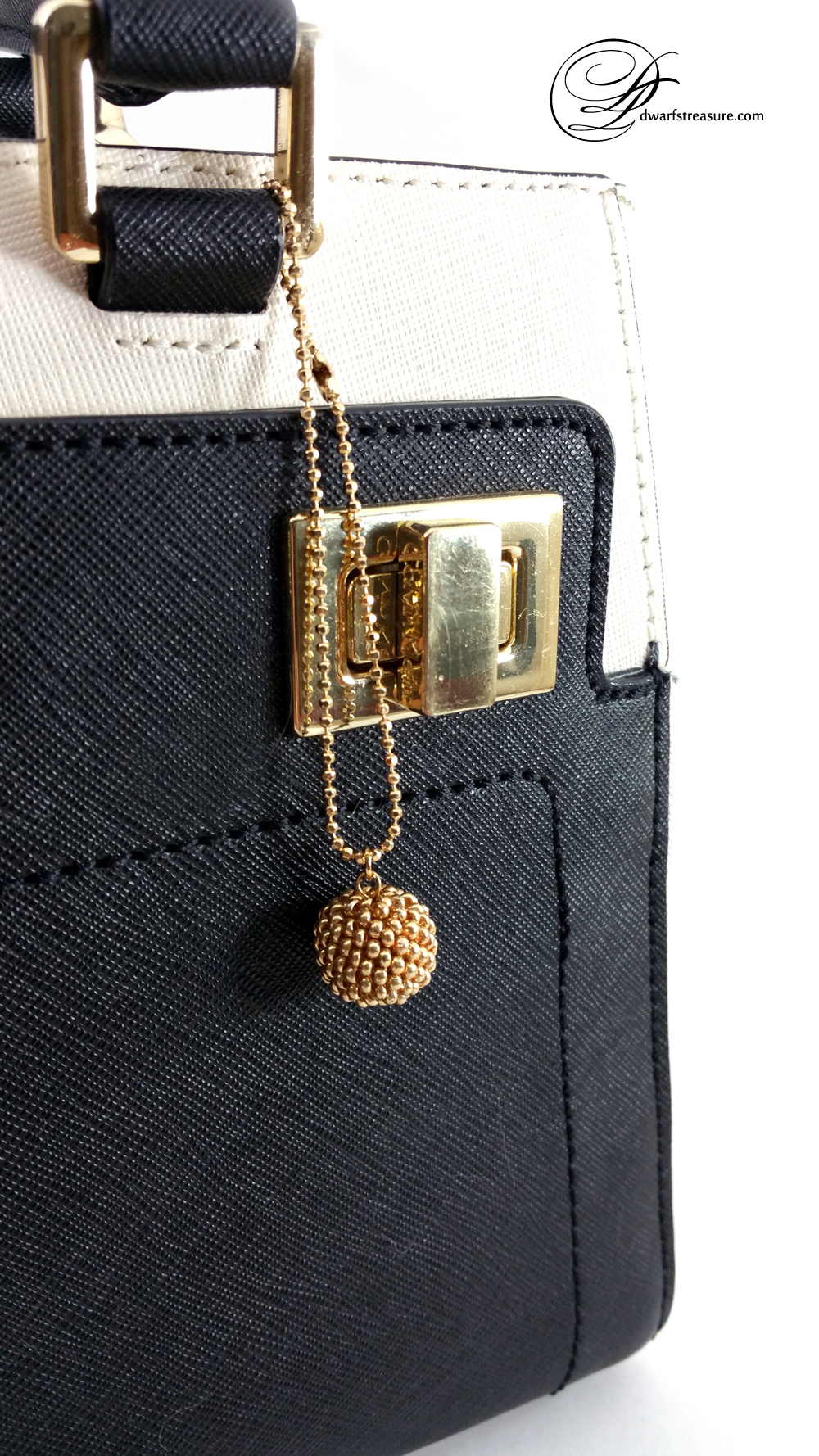 Pretty rich color gold beaded ball charm