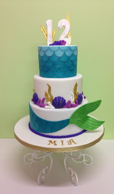 Mermaid Themed Cake by Cherry Bay Cakery