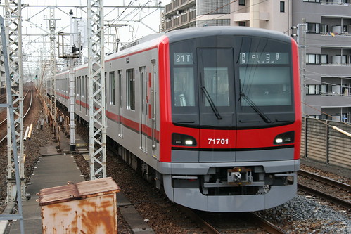 Tobu 70000 series in Gotanno.Sta, Adachi, Tokyo, Japan /Sep 27, 2017