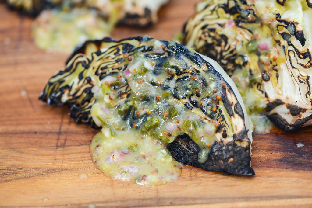 Grilled Cabbage with Mustard Vinaigrette