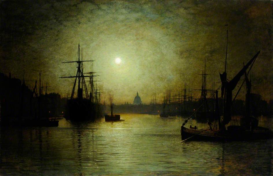Thames Moonlight by John Atkinson Grimshaw, 1880