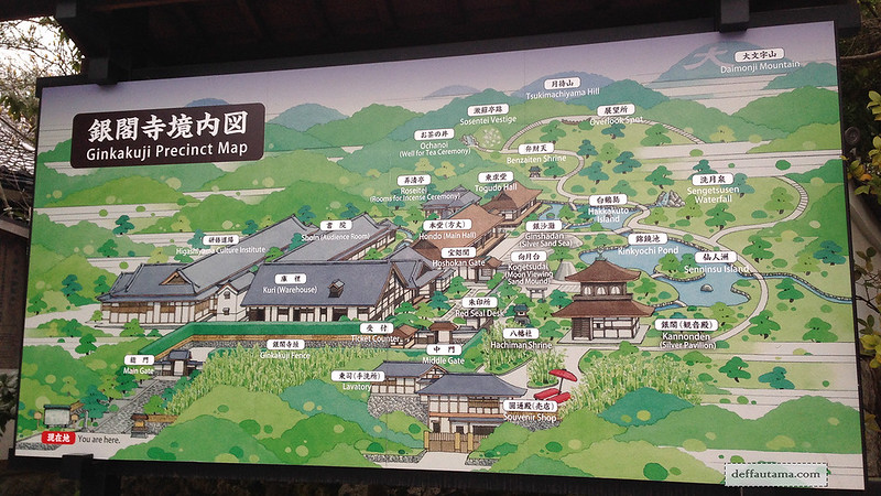 3 Hari Keliling Kyoto - Ginkakuji Temple Map