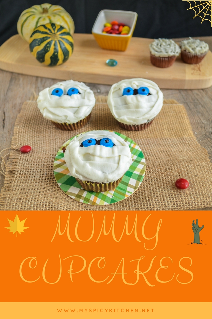 Mummy Cupcakes, Halloween Cupcakes, 