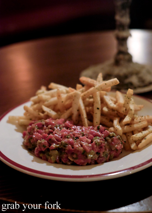 Prime beef tartare from Bar Pincer at Restaurant Hubert in Sydney