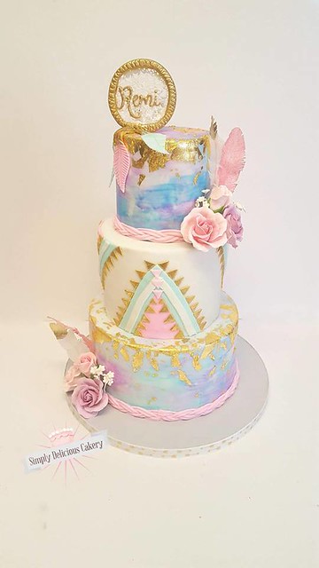 Boho 1st Birthday Themed Cake by Amy Holthaus