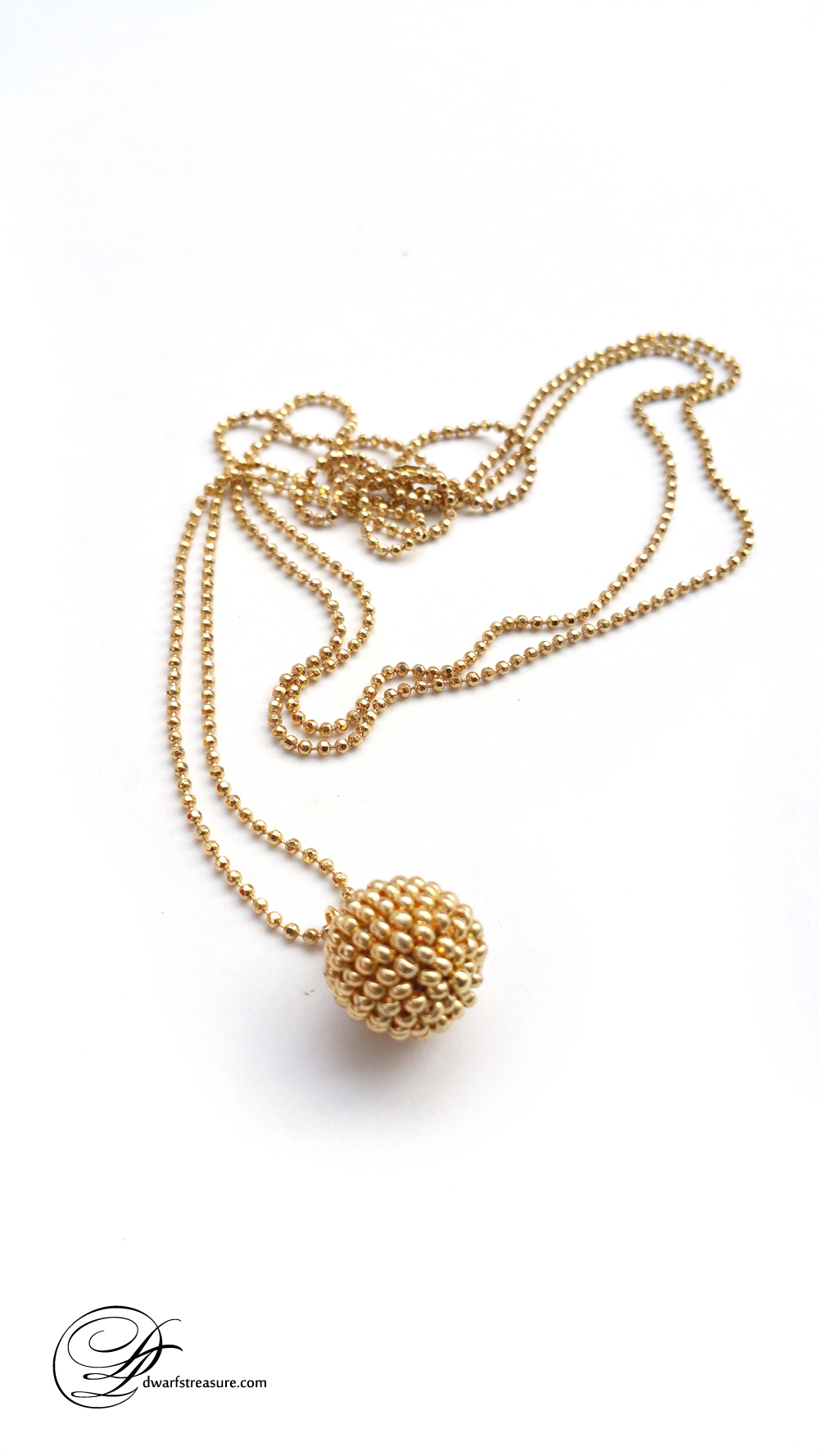 Bohemian gold beaded ball charm