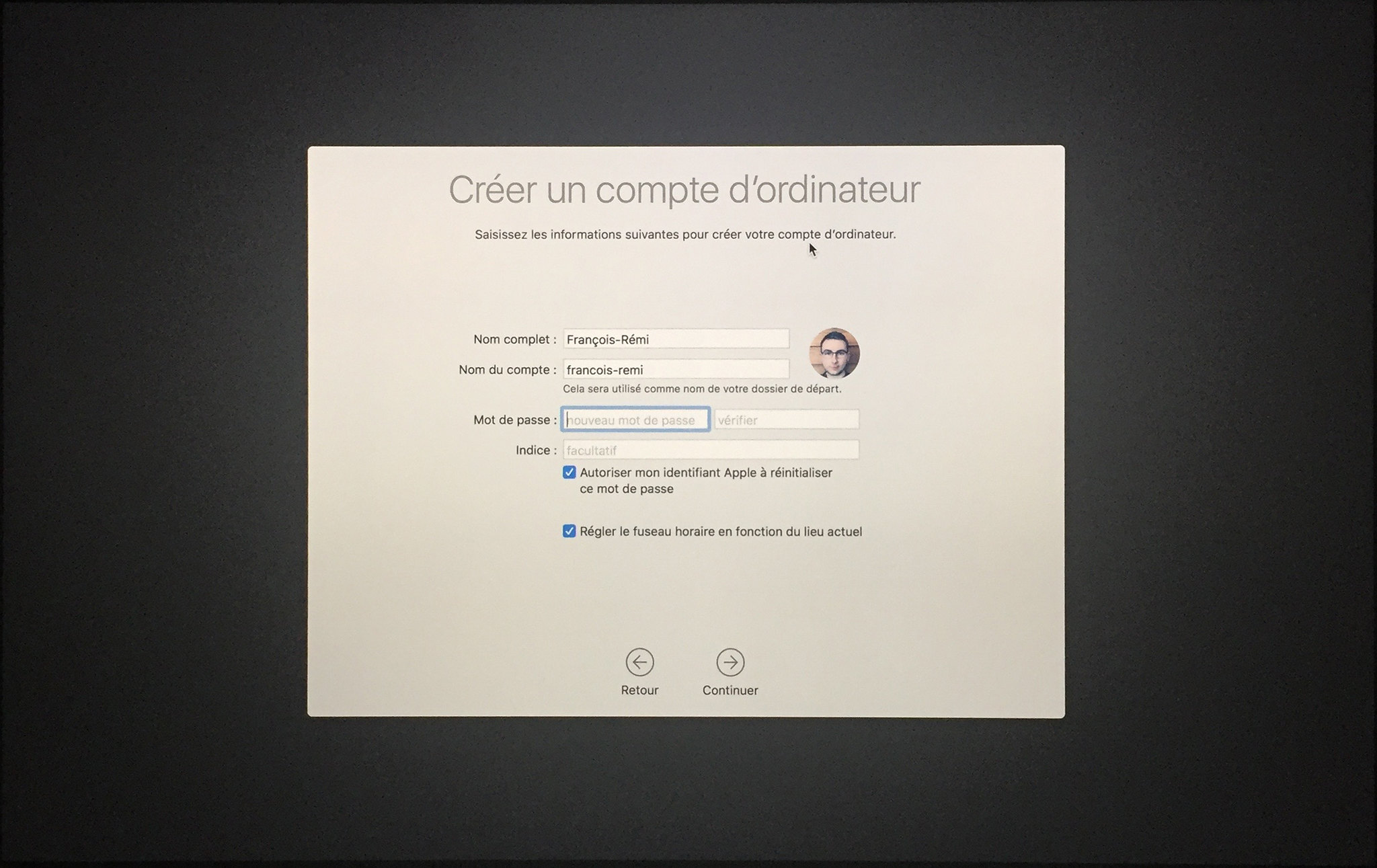Installation mac OS Etape 00021