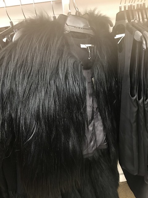 Max & Co. black furry coat