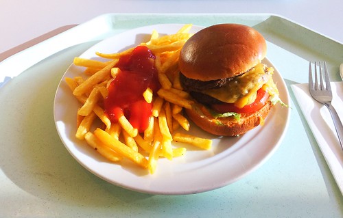 Double cheeseburger & french fries / Doppelter Cheesburger & Pommes Frites