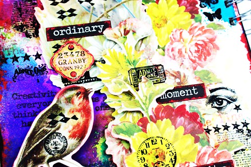 Meihsia Liu Simply Paper Crafts Mixed Media Art Journal Flower Bird Collage Simon Says Stamp Tim Holtz 3