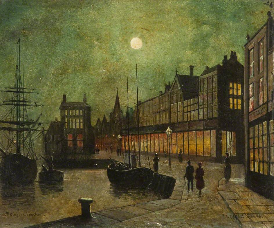 Liverpool Docks attributed to John Atkinson Grimshaw