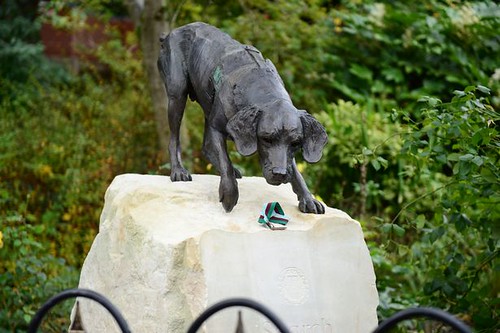 Dickin Medal dog Treo statue with medal