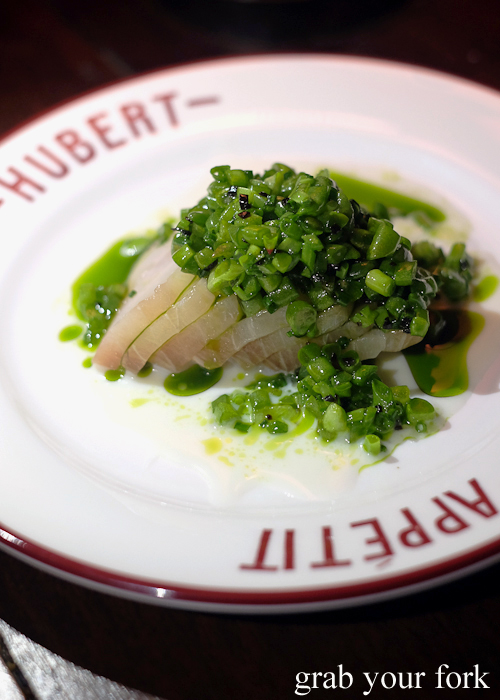 Cured fish at Bridge Bon Appetit in Restaurant Hubert in Sydney
