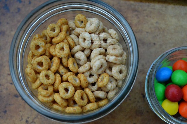 fall flavored cheerios snack mix cheerios side by side on The SIMPLE Moms